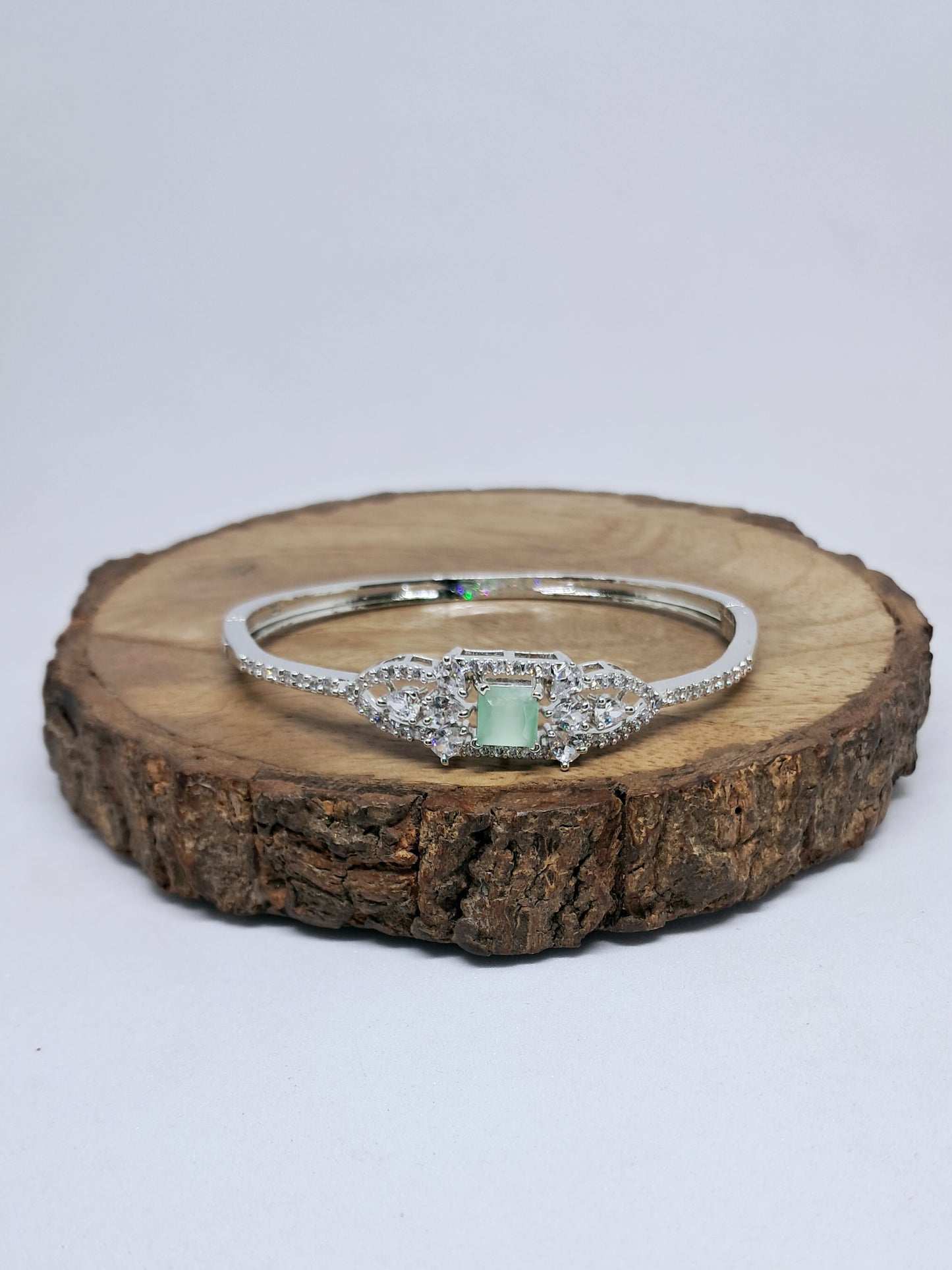 Pretty Pastel Mint Shade AD Bracelet Kada