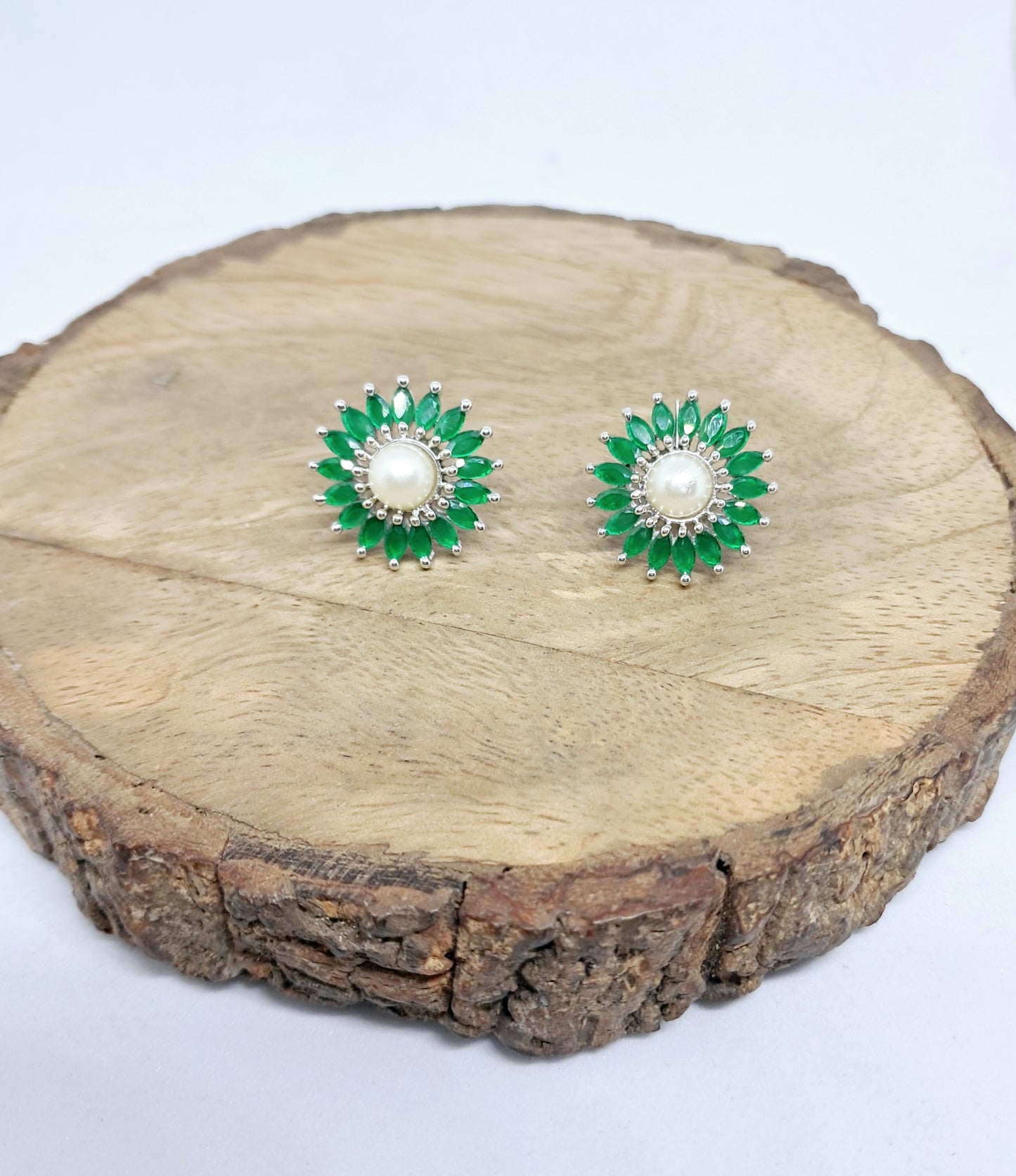 AD Flower Stud Earrings