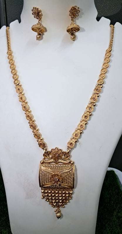 Festive Long Hara Set with Jumka Earrings