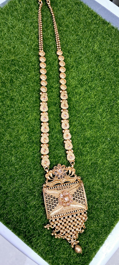 Festive Long Hara Set with Jumka Earrings