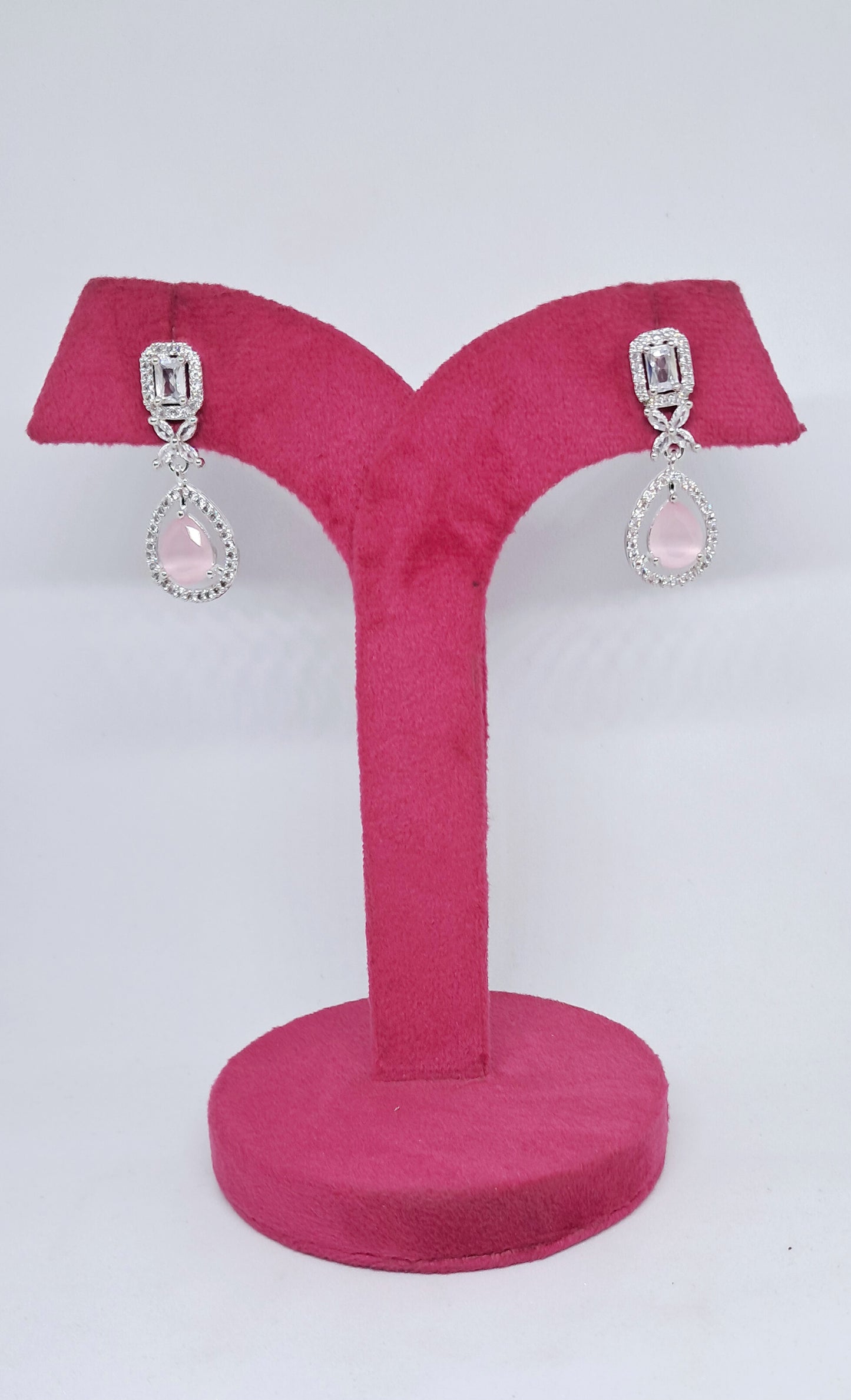 Gorgeous Pastel Pink Shade AD Danglers