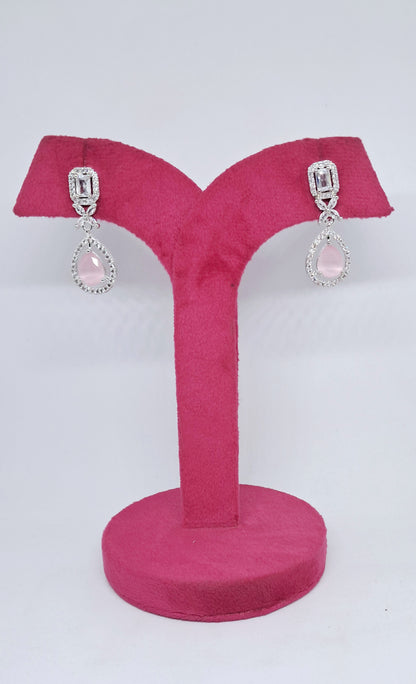 Gorgeous Pastel Pink Shade AD Danglers