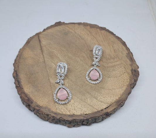 Gorgeous Pastel Pink Shade AD Danglers