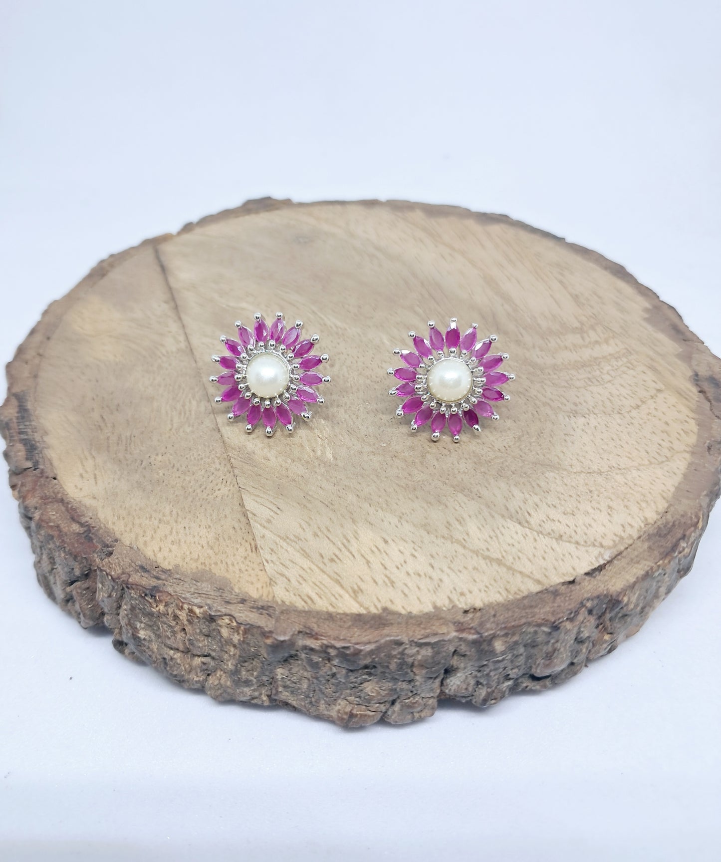 AD Flower Stud Earrings