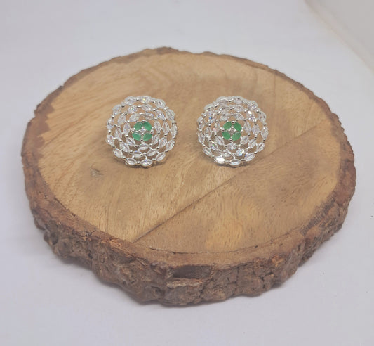 Glamorous AD Flower Stud Earrings