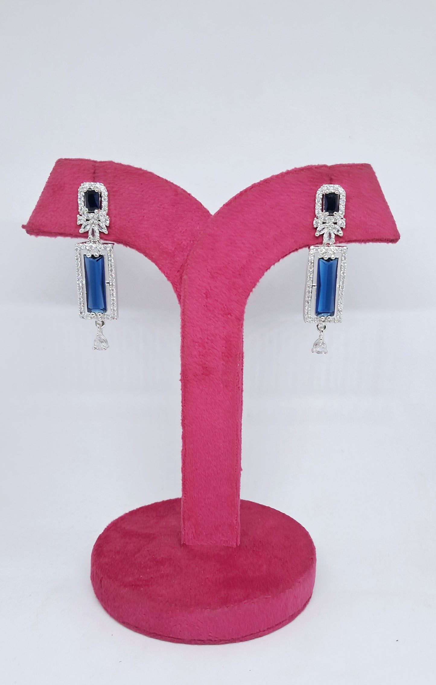 Magnificent Blue Shade Dangler AD Earrings