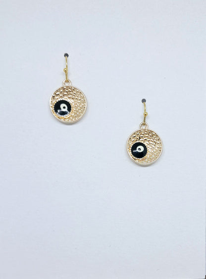 Handmade Black & Gold Premium Quality Evil Eye Earrings