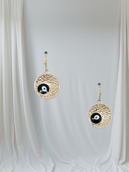 Handmade Black & Gold Premium Quality Evil Eye Earrings