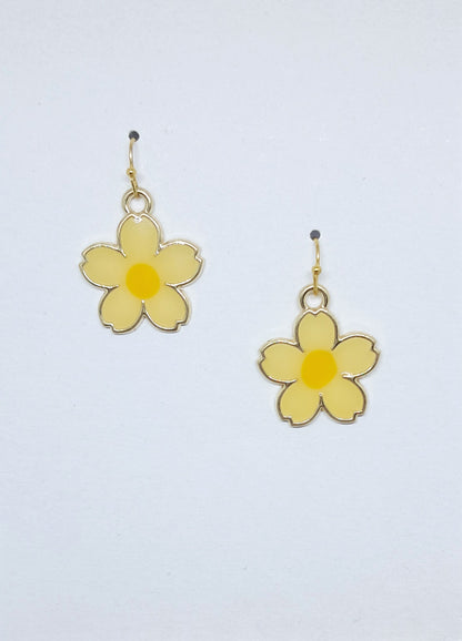 Pretty Yellow Flower Earrings