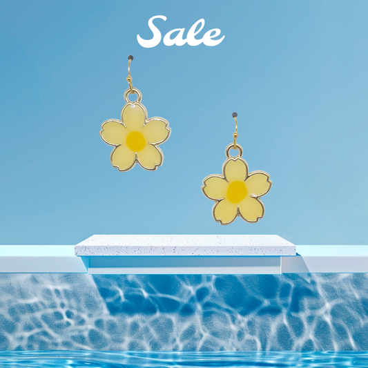 Pretty Yellow Flower Earrings