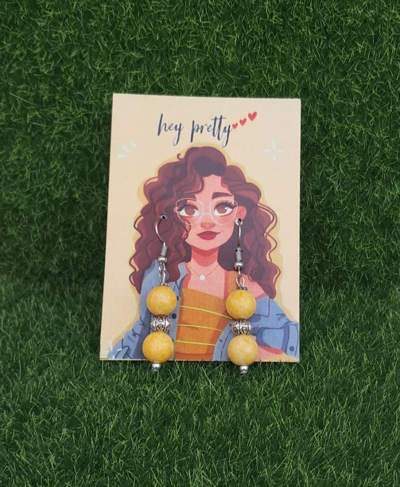 Yellow Bead Earrings
