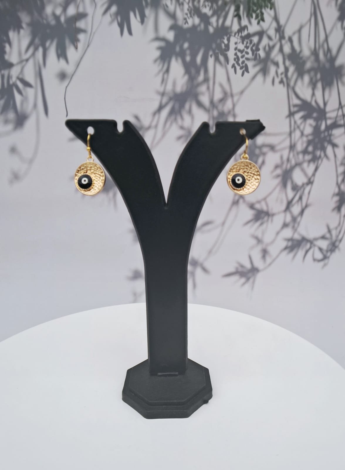 Handmade Black & Gold Premium Quality Evil Eye Earrings