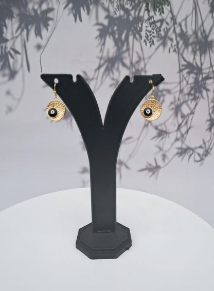 Handmade Black & Gold Premium Quality Evil Eye Earrings