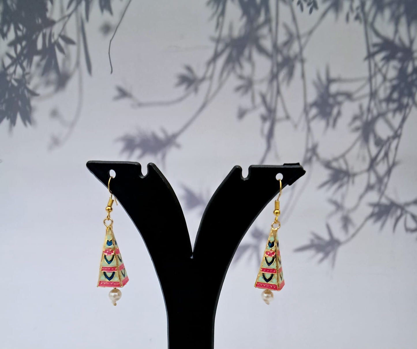 Meenakari Pyramid Earrings