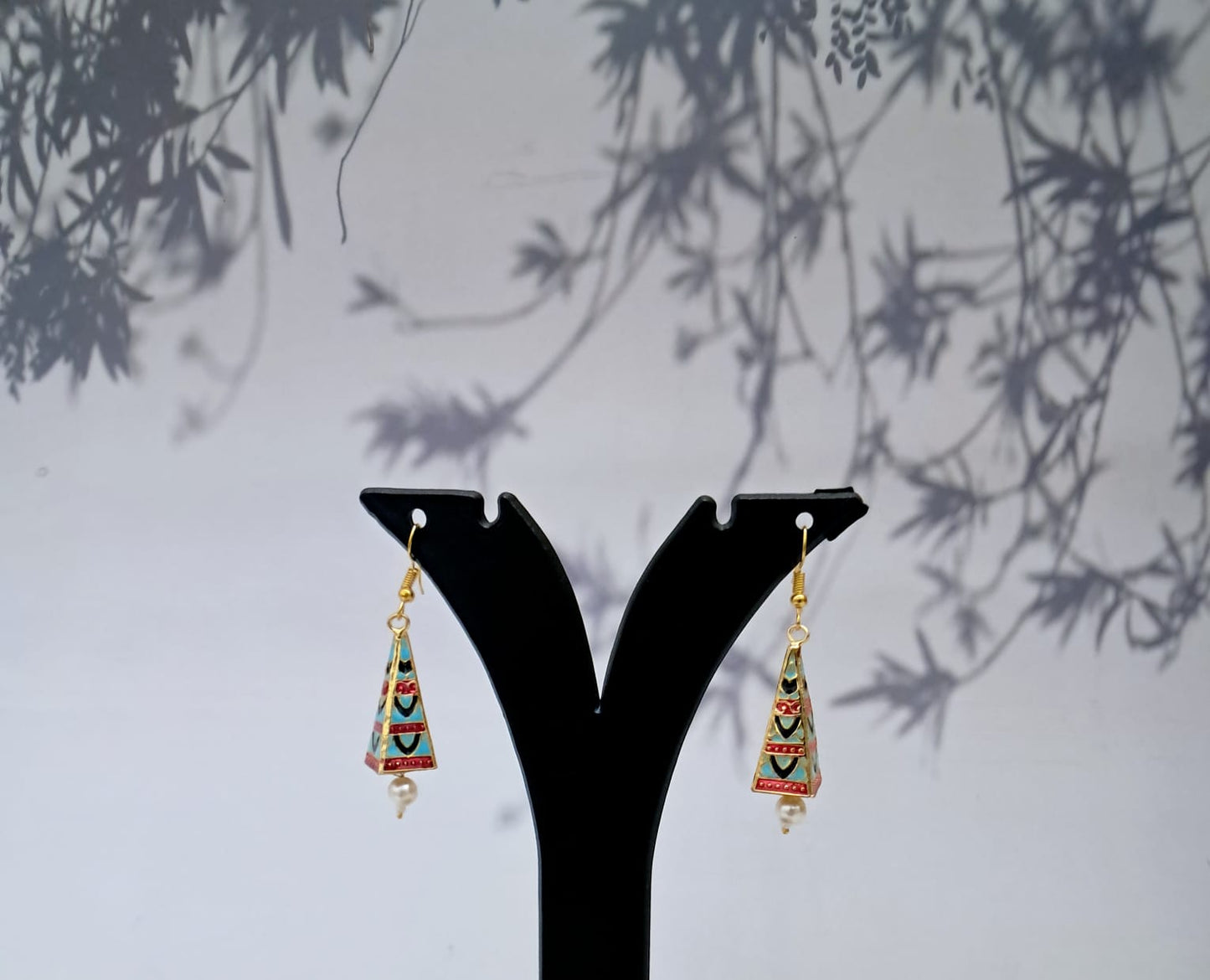 Meenakari Pyramid Earrings