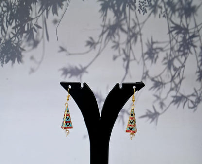 Meenakari Pyramid Earrings