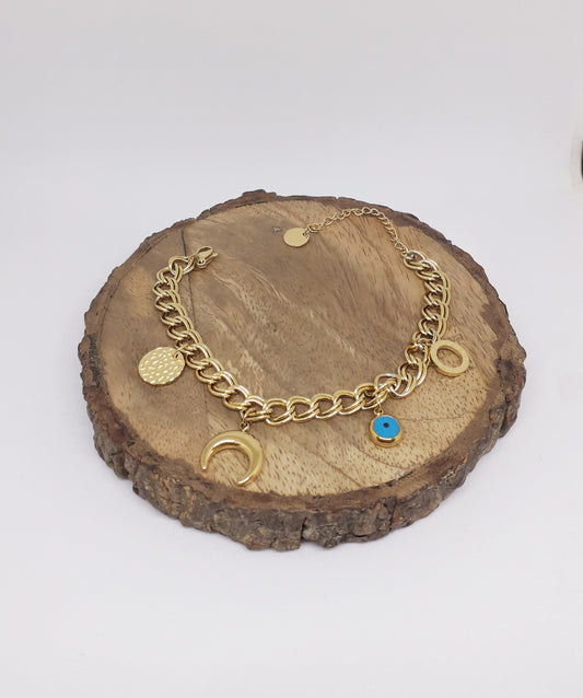 Anti Tarnish - Chunky Charm Bracelet