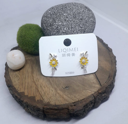 Yellow Flower Studs